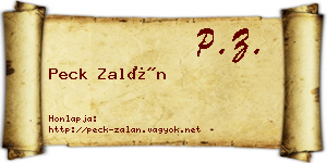 Peck Zalán névjegykártya